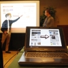 Jeff Nottingham, left, and James Wangercyn make a presentation during the SCI sponsored contest for the best new idea for media outlets.