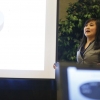 Hanna Kim makes a presentation during the SCI sponsored contest for the best new idea for media outlets.