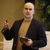 Murat Kacan makes a presentation during the SCI sponsored contest for the best new idea for media outlets.